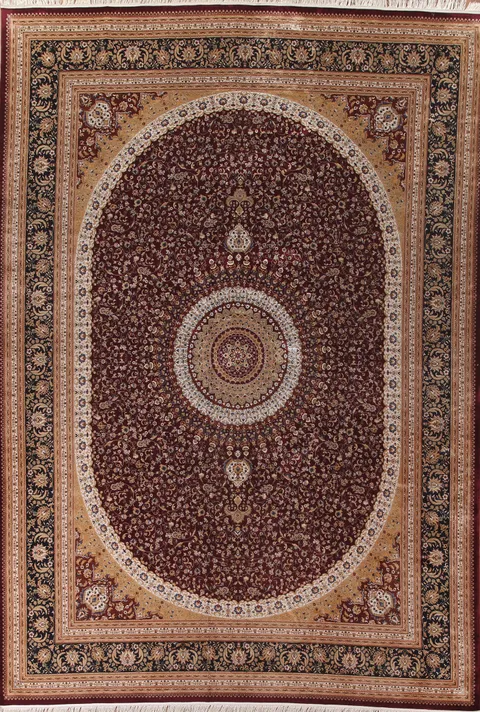 Traditional Qum Turkish Area Rug 10x13