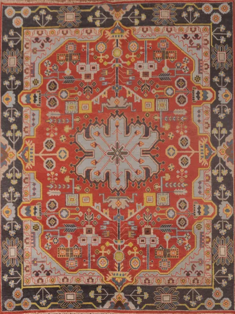 Orange Geometric Heriz Serapi Oriental Area Rug 8x10
