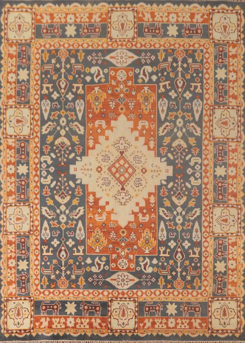 Geometric Kazak Oriental Area Rug 8x10