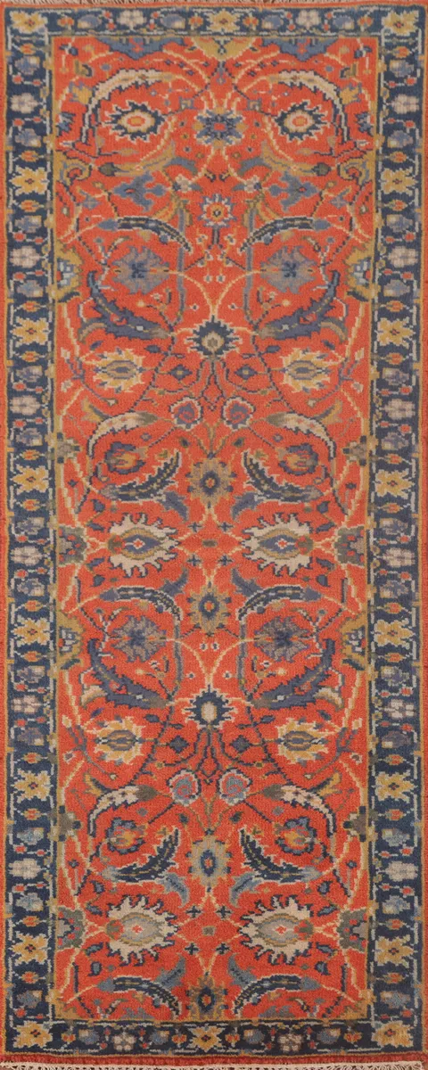 All-Over Floral Heriz-Serapi Oriental Runner Rug 3x8
