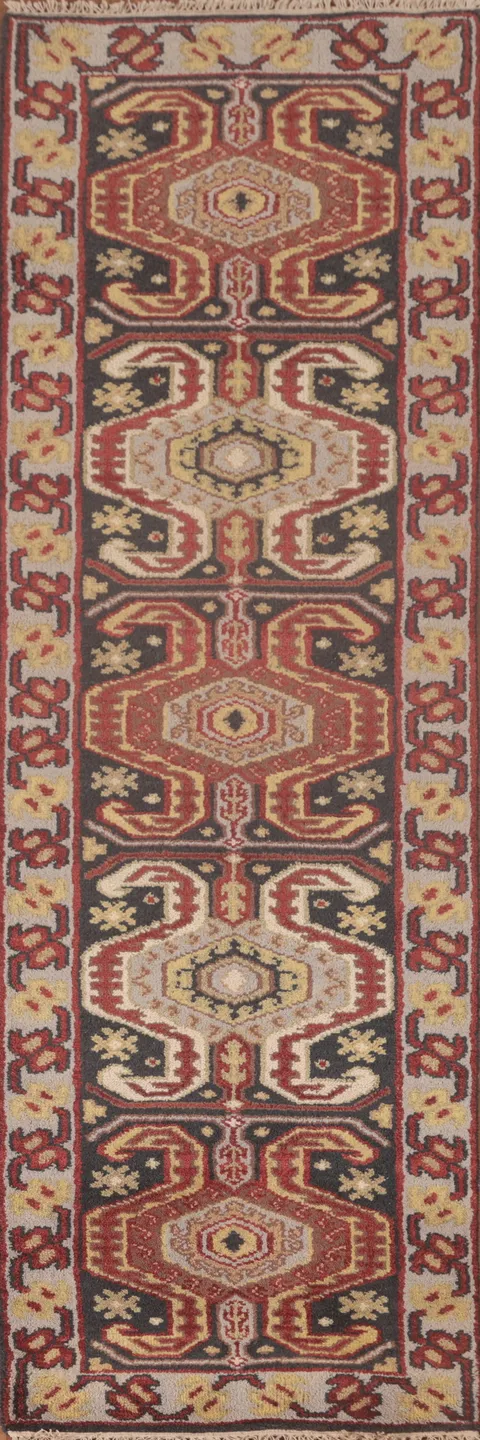 All-Over Kazak Oriental Runner Rug 2x10
