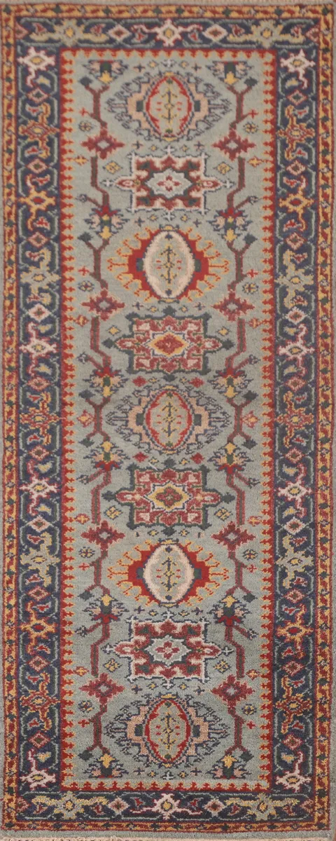 Handmade Kazak Oriental Runner Rug 3x8