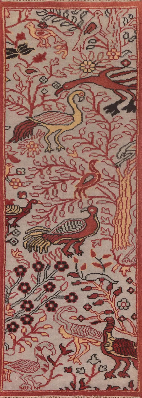 Animal Pictorial Ziegler Oriental Runner Rug 3x8