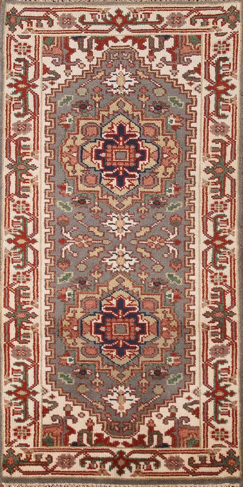 Handmade Gray Heriz-Serapi Oriental Rug 3x6