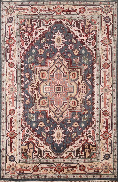 Geometric Heriz-Serapi Oriental Rug 4x6