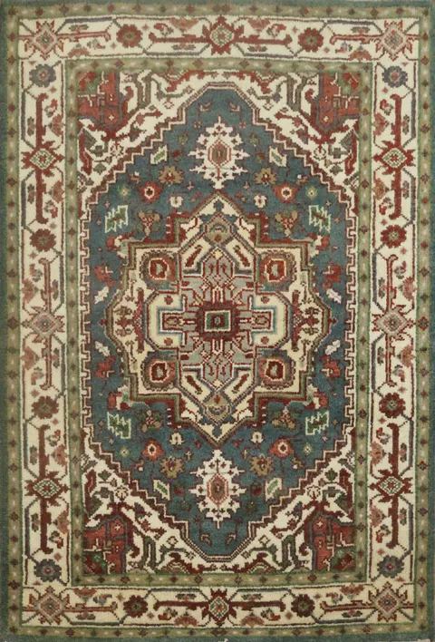 Geometric Heriz-Serapi Oriental Rug 4x6