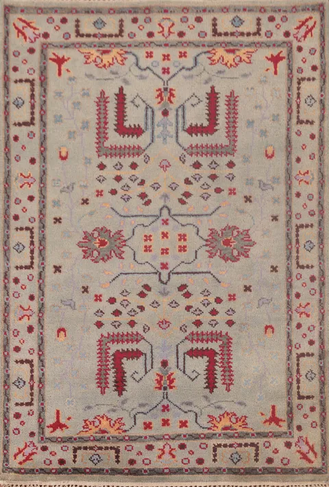 Handmade Wool Oushak Foyer Rug 4x6