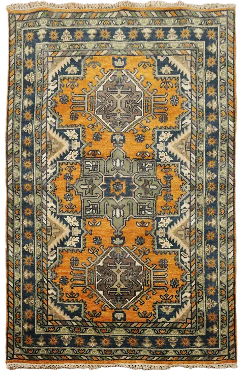 Geometric Kazak Oriental Rug 4x6