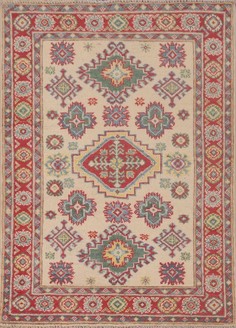 Geometric Kazak Oriental Rug 3x4