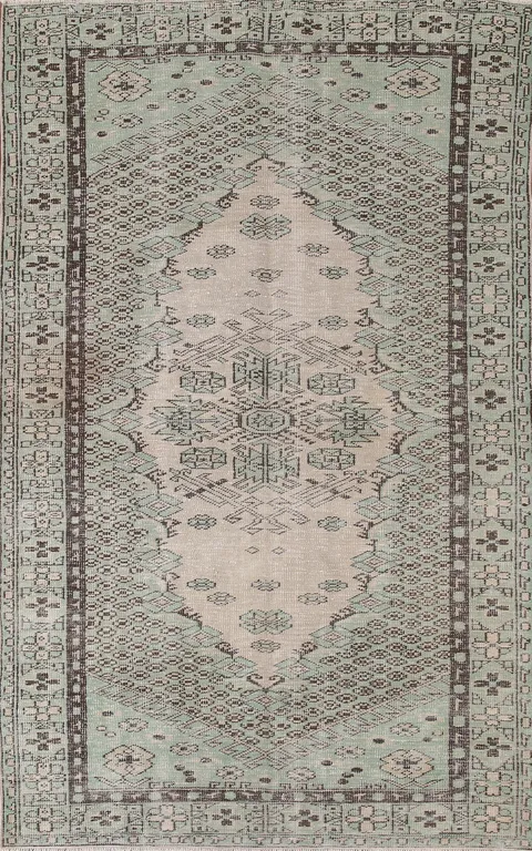 Distressed Anatolian Turkish Area Rug 6x9