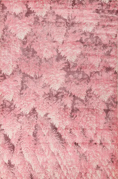 All-Over Pink Abstract Modern Area Rug 6x9