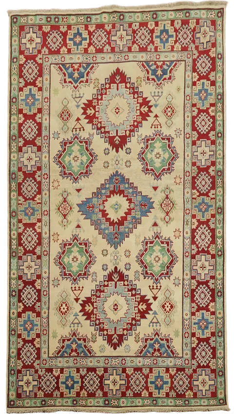 Handmade Wool Kazak Oriental Area Rug 6x9