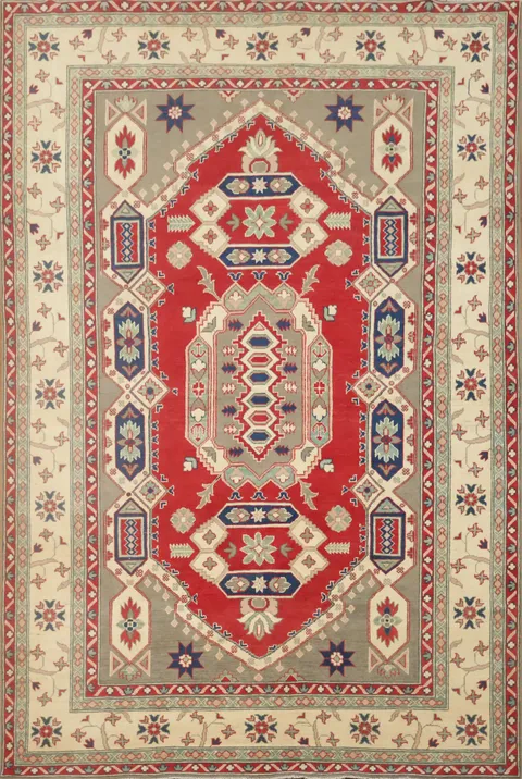 Handmade Red Kazak Oriental Area Rug 7x10