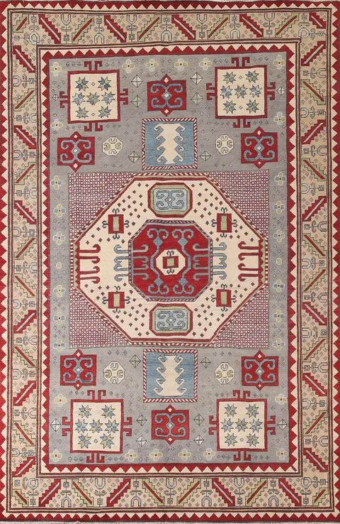 Handmade Wool Kazak Oriental Area Rug 7x10