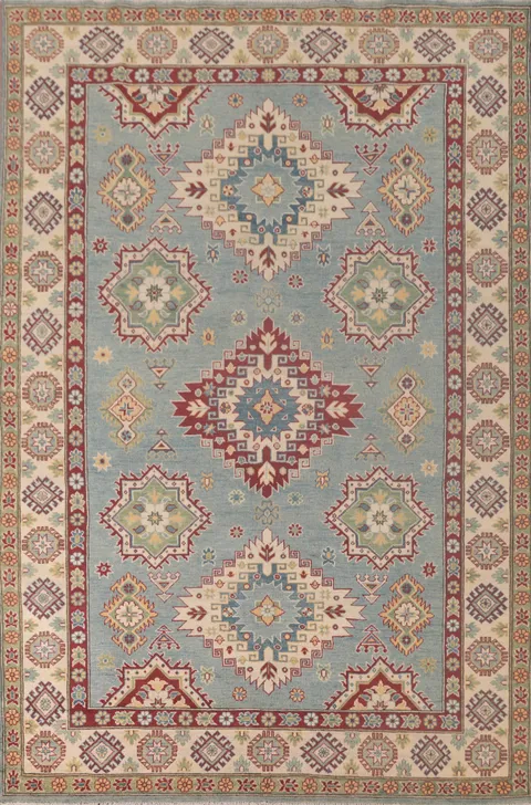 Light Blue Kazak Oriental Area Rug 7x10