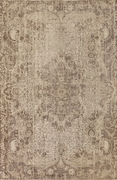 Distressed Wool Anatolian Turkish Area Rug 7x10