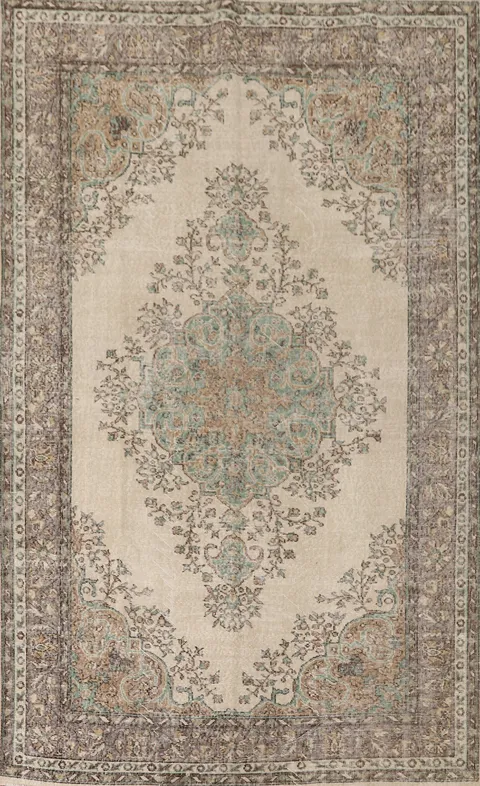 Distressed Anatolian Turkish Area Rug 6x9