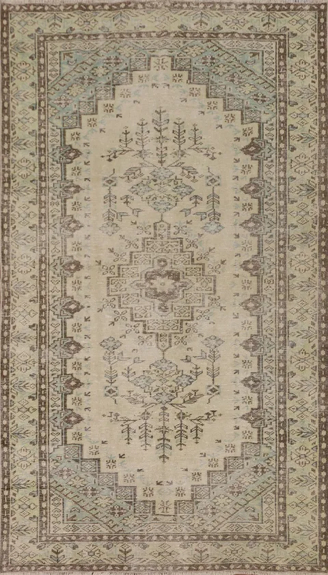 Geometric Anatolian Distressed Area Rug 5x9
