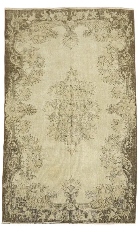 Distressed Wool Sparta Turkish Area Rug 6x9