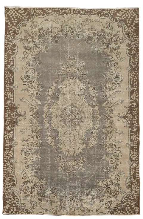Distressed Wool Sparta Turkish Area Rug 6x9