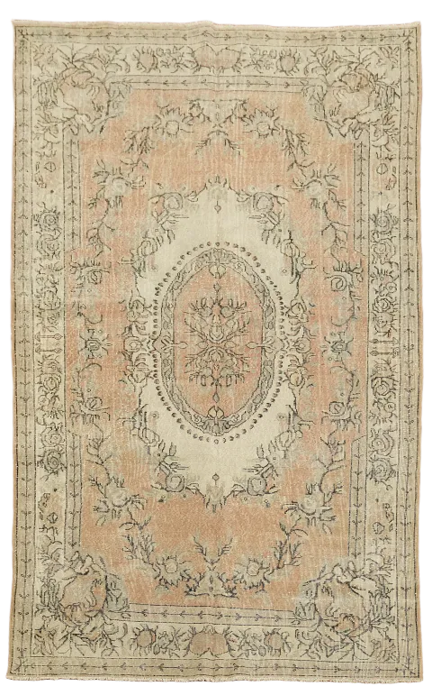 Distressed Anatolian Turkish Area Rug 6x10