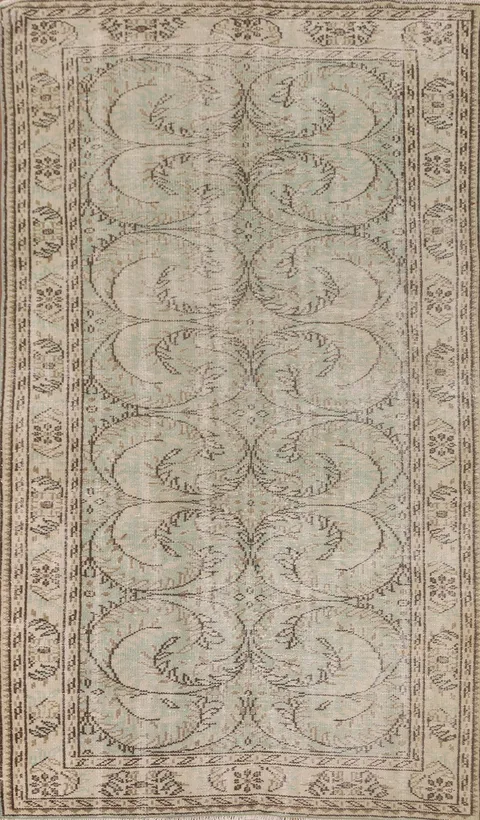 Distressed Green Sparta Turkish Area Rug 5x9