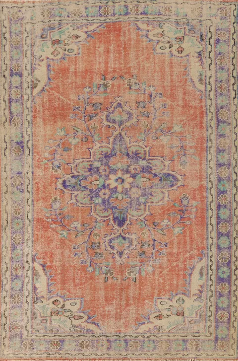 Distressed Wool Sparta Turkish Area Rug 6x9