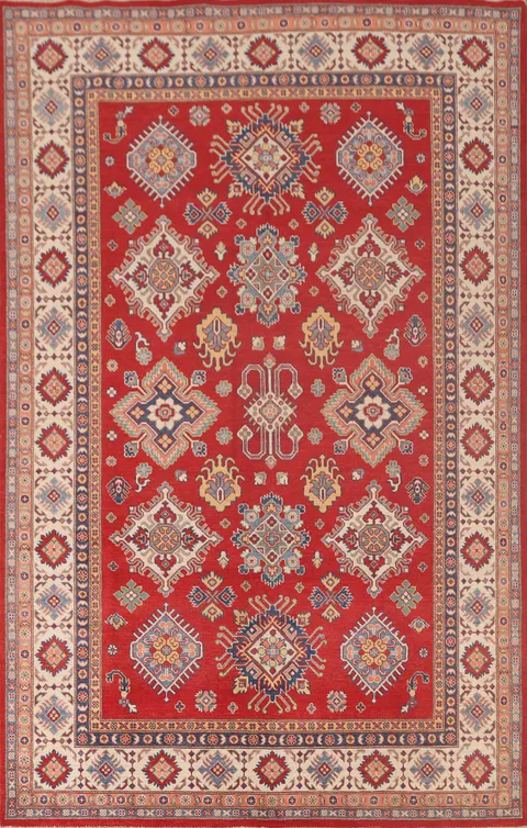 Handmade Red Kazak Oriental Area Rug 7x10