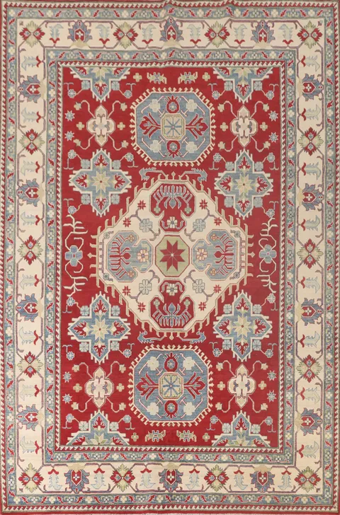 Geometric Red Kazak Oriental Area Rug 8x12