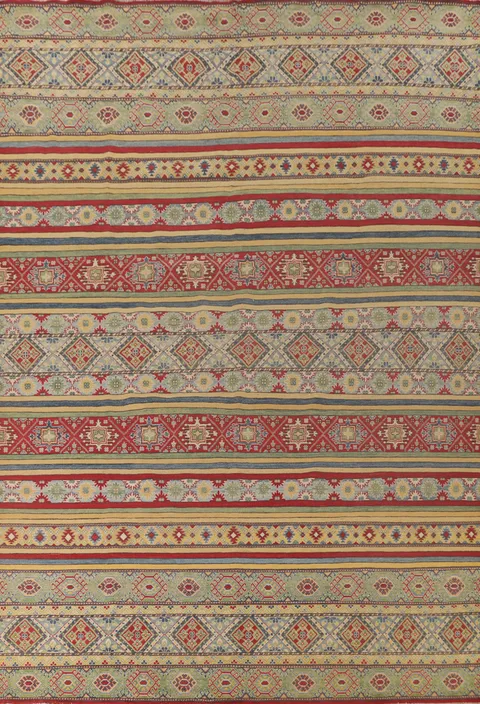 Striped Wool Kazak Oriental Area Rug 10x13