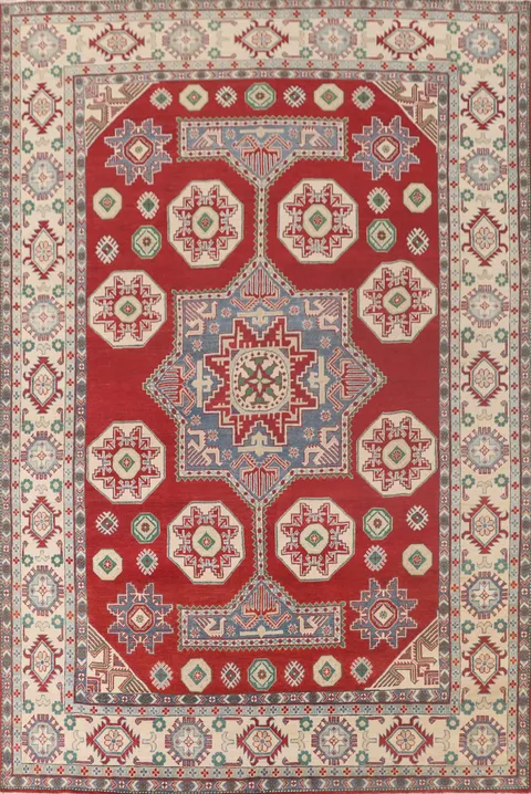 Handmade Red Kazak Oriental Area Rug 9x12