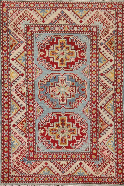 Light Blue Kazak Oriental Accent Rug 3x4