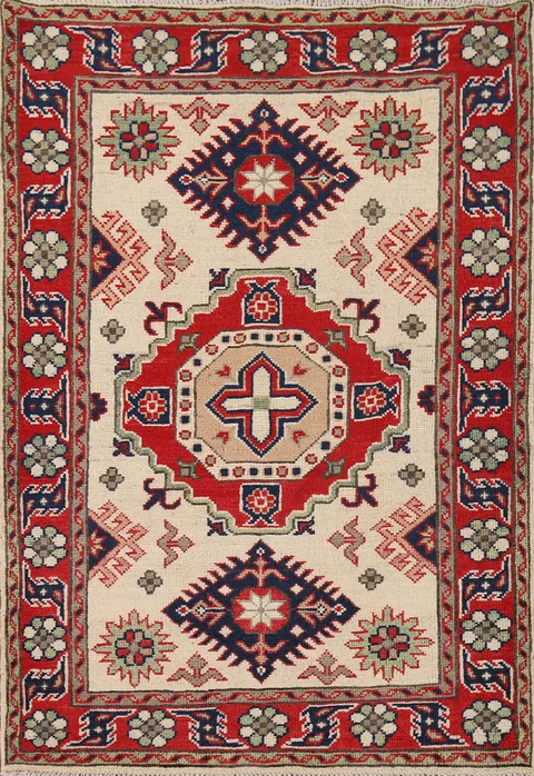 Handmade Kazak Oriental Accent Rug 3x4
