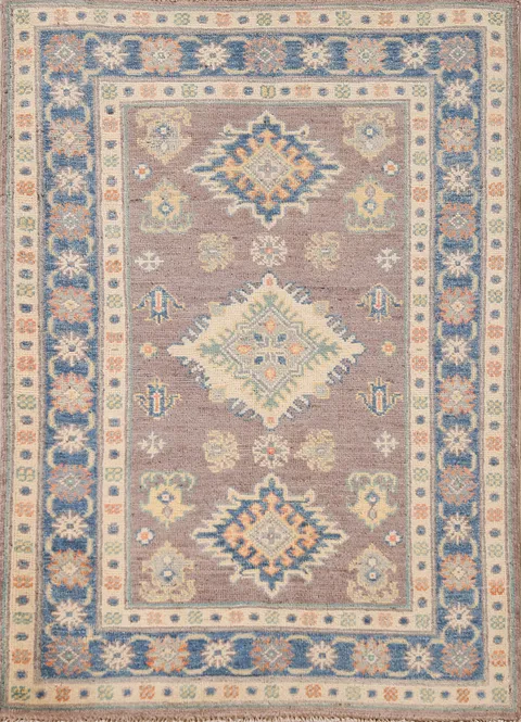 Geometric Kazak Oriental Accent Rug 3x4