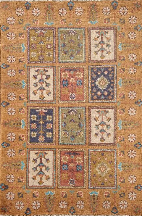 Garden Design Kazak Oriental Handmade Rug 3x4