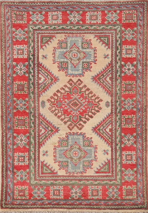 Geometric Kazak Oriental Rug 3x4