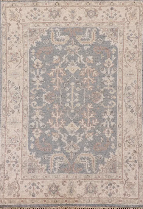 Geometric Wool Oushak Oriental Rug 4x6