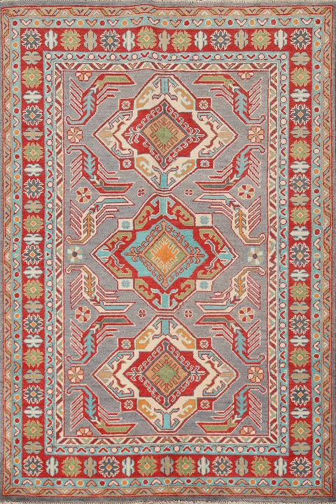Handmade Wool Kazak Oriental Rug 4x6