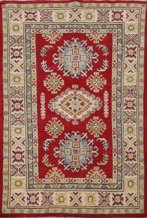 Handmade Red Kazak Oriental Rug 3x5