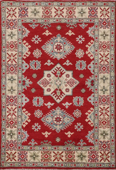 Handmade Wool Kazak Oriental Rug 4x5