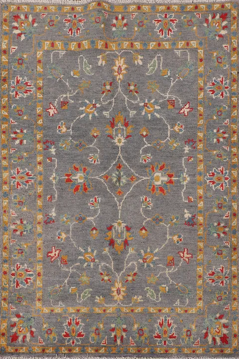 All-Over Gray Floral Kazak Oriental Rug 3x5