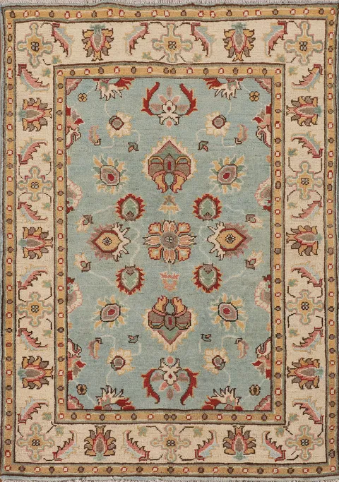 Light Blue Kazak Oriental Accent Rug 3x5