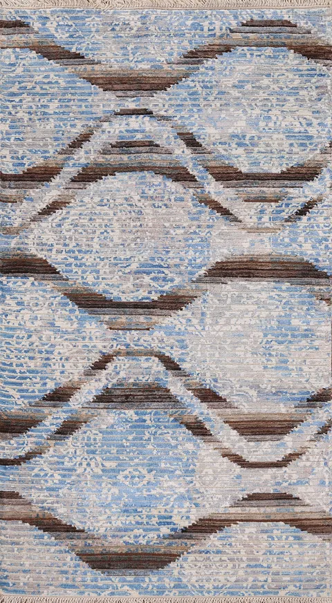 Striped Modern Abstract Oriental Rug 3x5