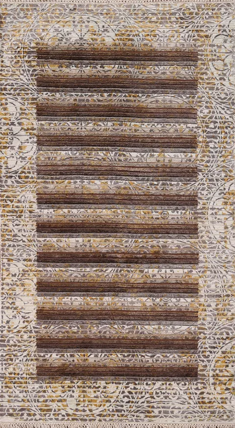 Striped Abstract Oriental Modern Rug 3x5