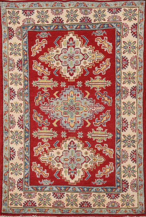 Handmade Red Kazak Oriental Rug 3x5