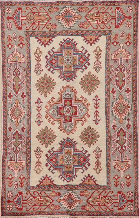 Handmade Wool Kazak Oriental Accent Rug 3x5