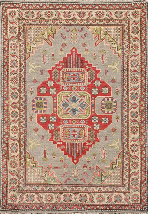 Handmade Wool Kazak Oriental Accent Rug 3x5