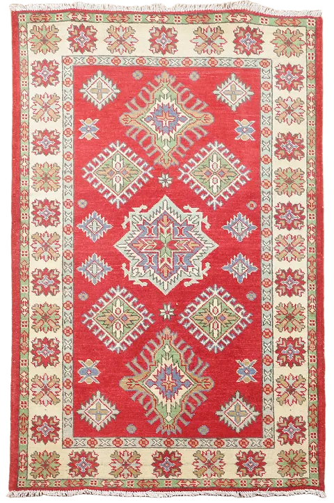 Handmade Red Kazak Oriental Rug 3x5