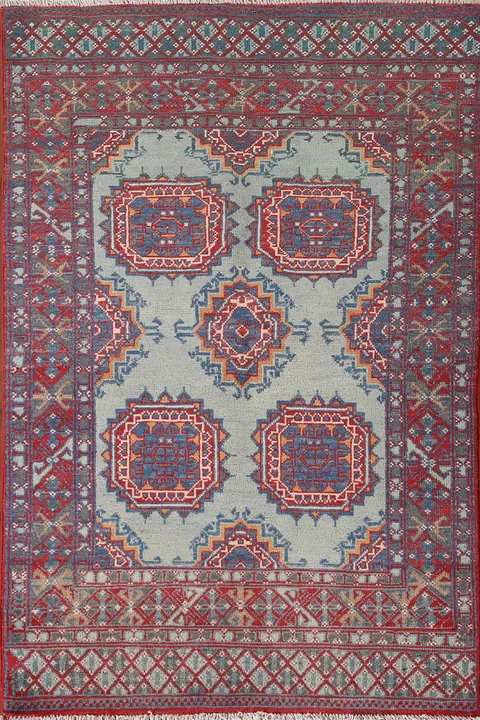 Geometric Kazak Oriental Accent Rug 3x5