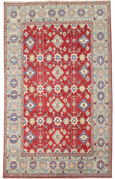 Classic Red Perso-Caucasian Rug for Living Spaces 8x11
